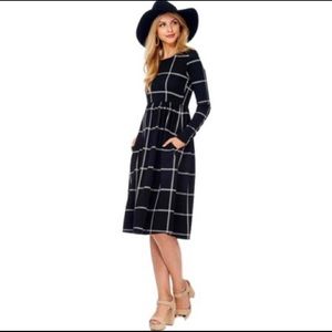 Reborn J Black and White Plaid Modi Dress